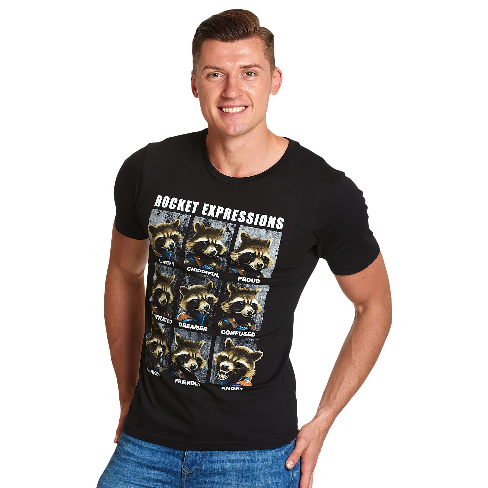 Productafbeelding Guardians of the Galaxy - Rocket Expressions T-shirt zwart