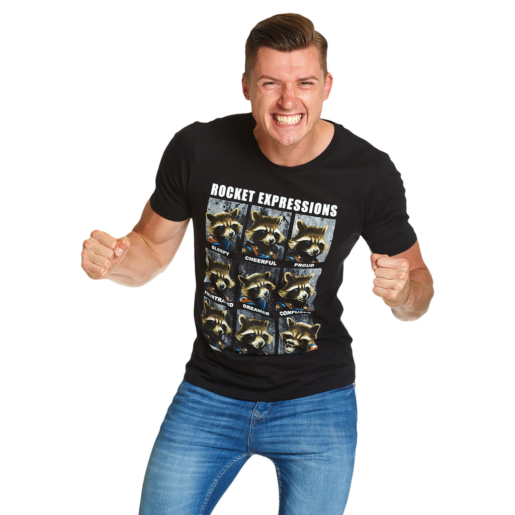 Productafbeelding Guardians of the Galaxy - Rocket Expressions T-shirt zwart