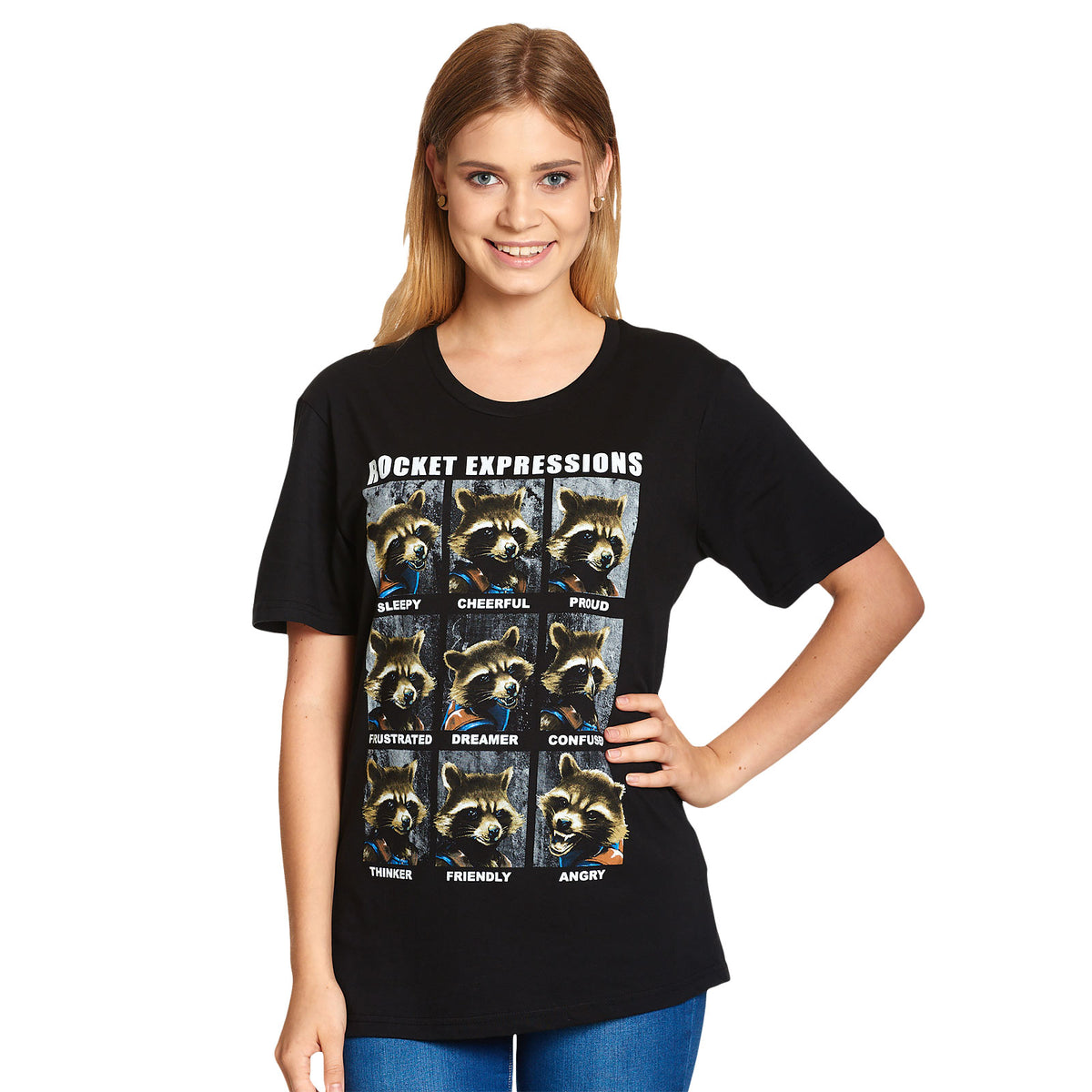Productafbeelding Guardians of the Galaxy - Rocket Expressions T-shirt zwart