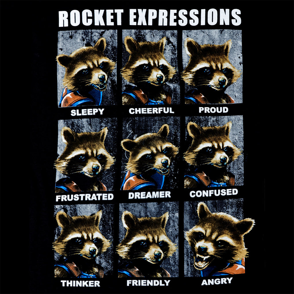 Productafbeelding Guardians of the Galaxy - Rocket Expressions T-shirt zwart