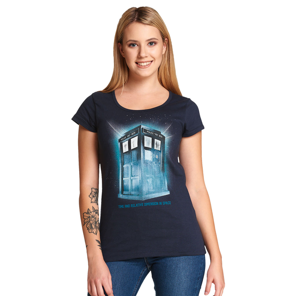 Productafbeelding Doctor Who - Tardis Space Dames T-shirt Blauw