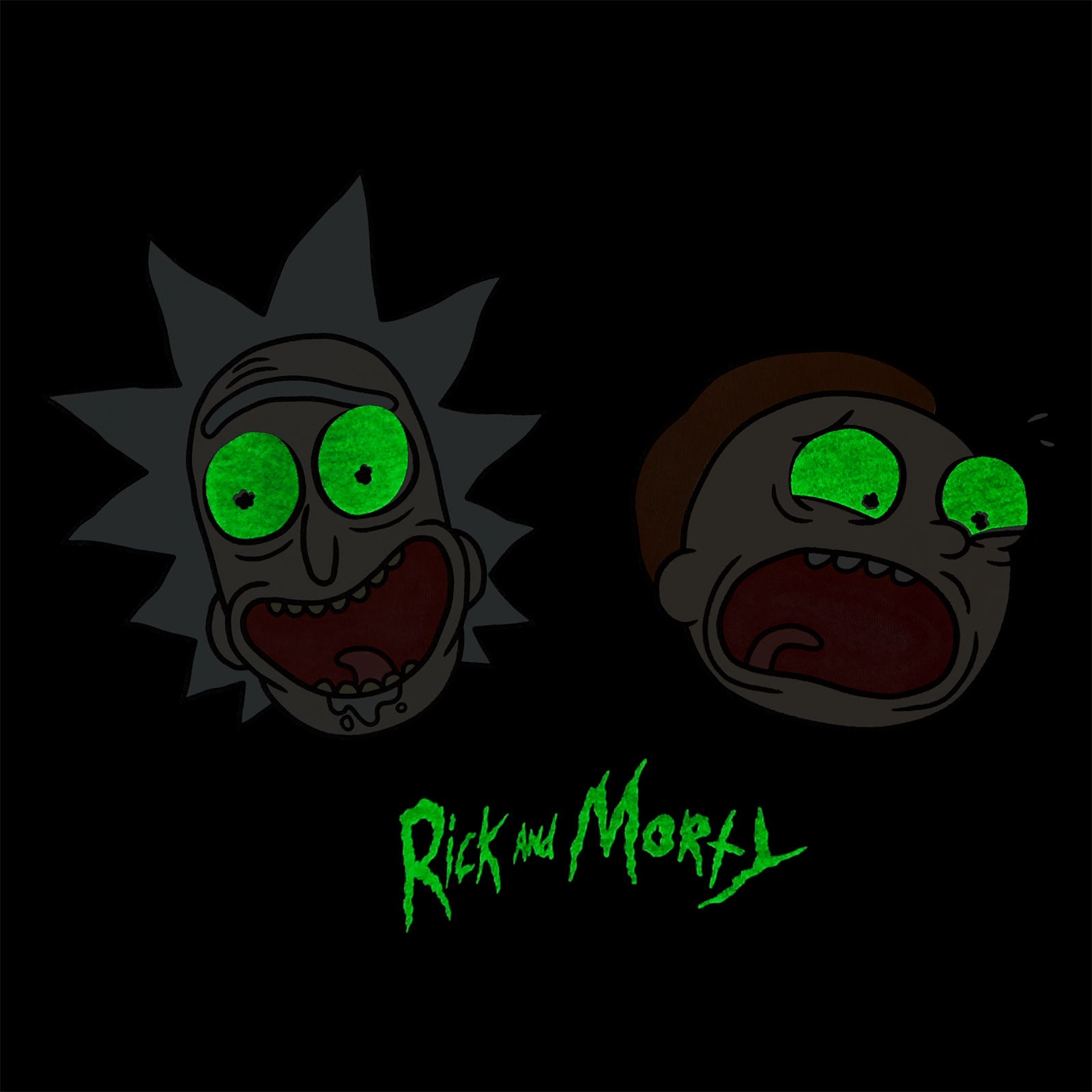 Productafbeelding Rick en Morty - Crazy Faces Glow in the Dark T-Shirt