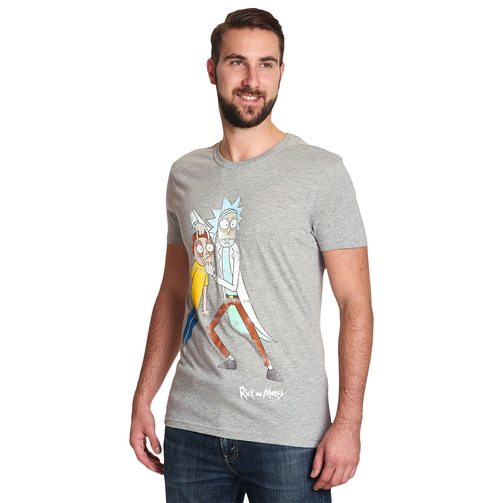 Productafbeelding Rick and Morty - Morty Eye Edit Distressed T-Shirt grijs