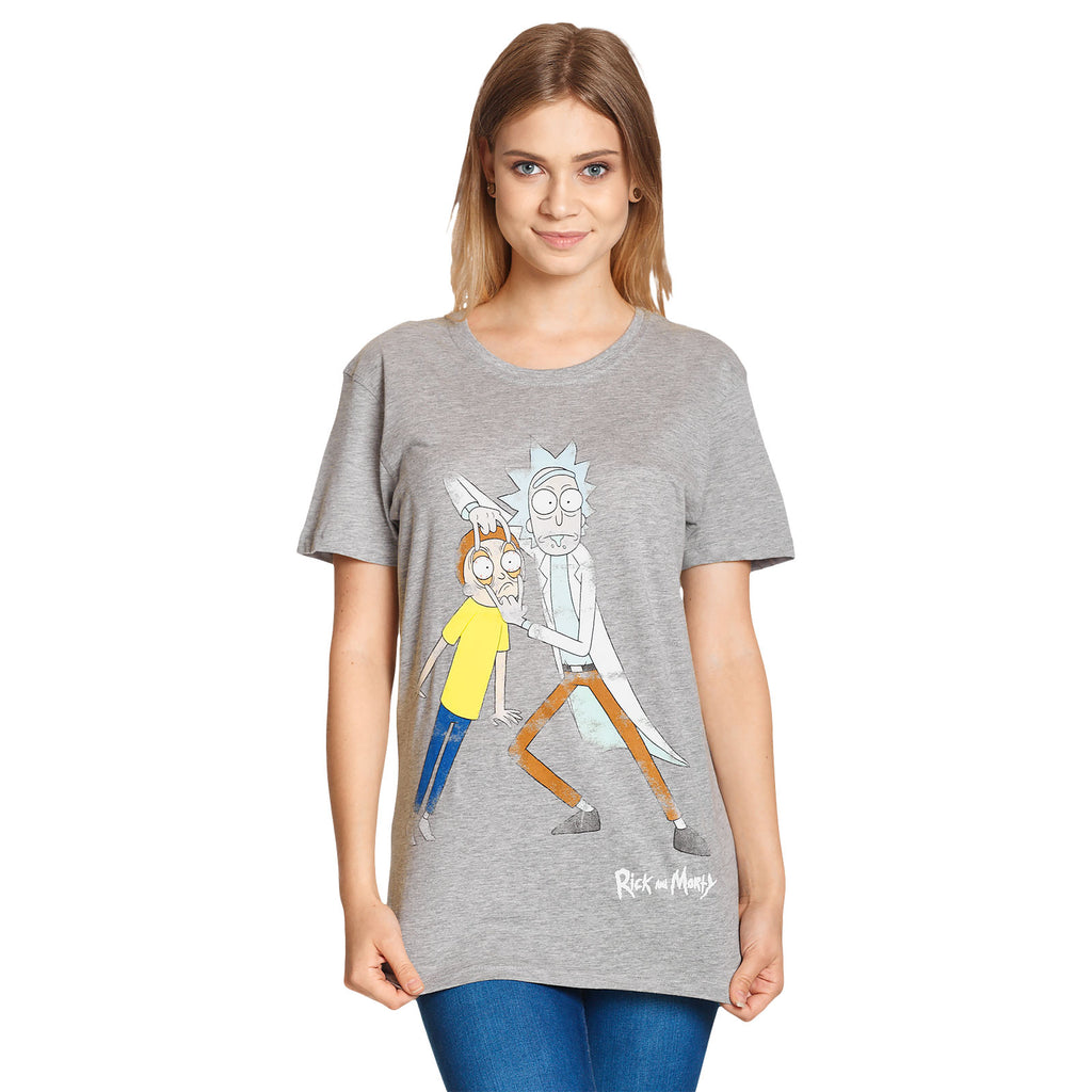Productafbeelding Rick and Morty - Morty Eye Edit Distressed T-Shirt grijs