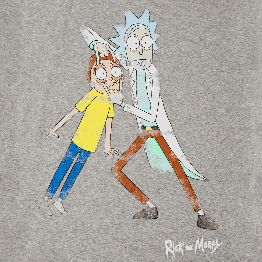 Productafbeelding Rick and Morty - Morty Eye Edit Distressed T-Shirt grijs