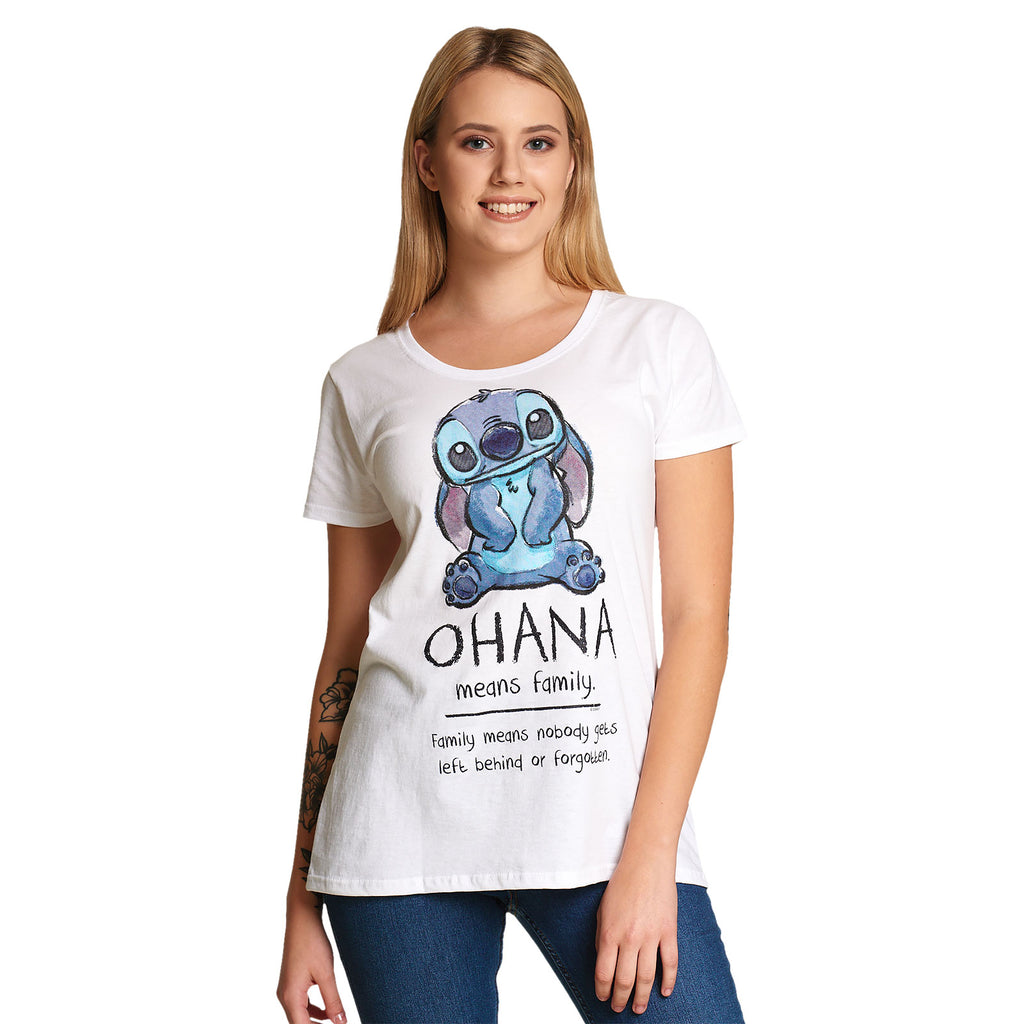 Productafbeelding Lilo & Stitch - Ohana Means Family Dames T-Shirt Wit