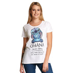 Productafbeelding Lilo & Stitch - Ohana Means Family Dames T-Shirt Wit