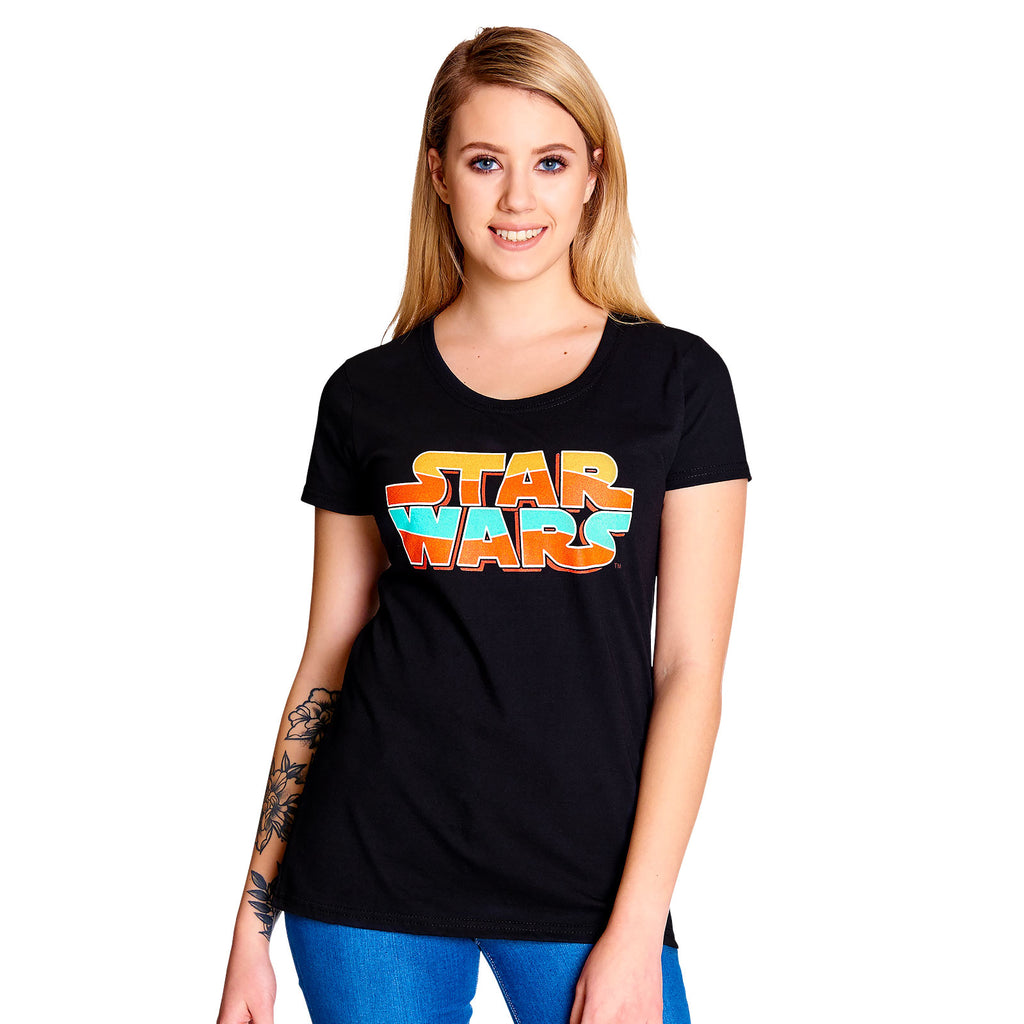 Productafbeelding Star Wars - Vintage Logo Dames T-Shirt Zwart