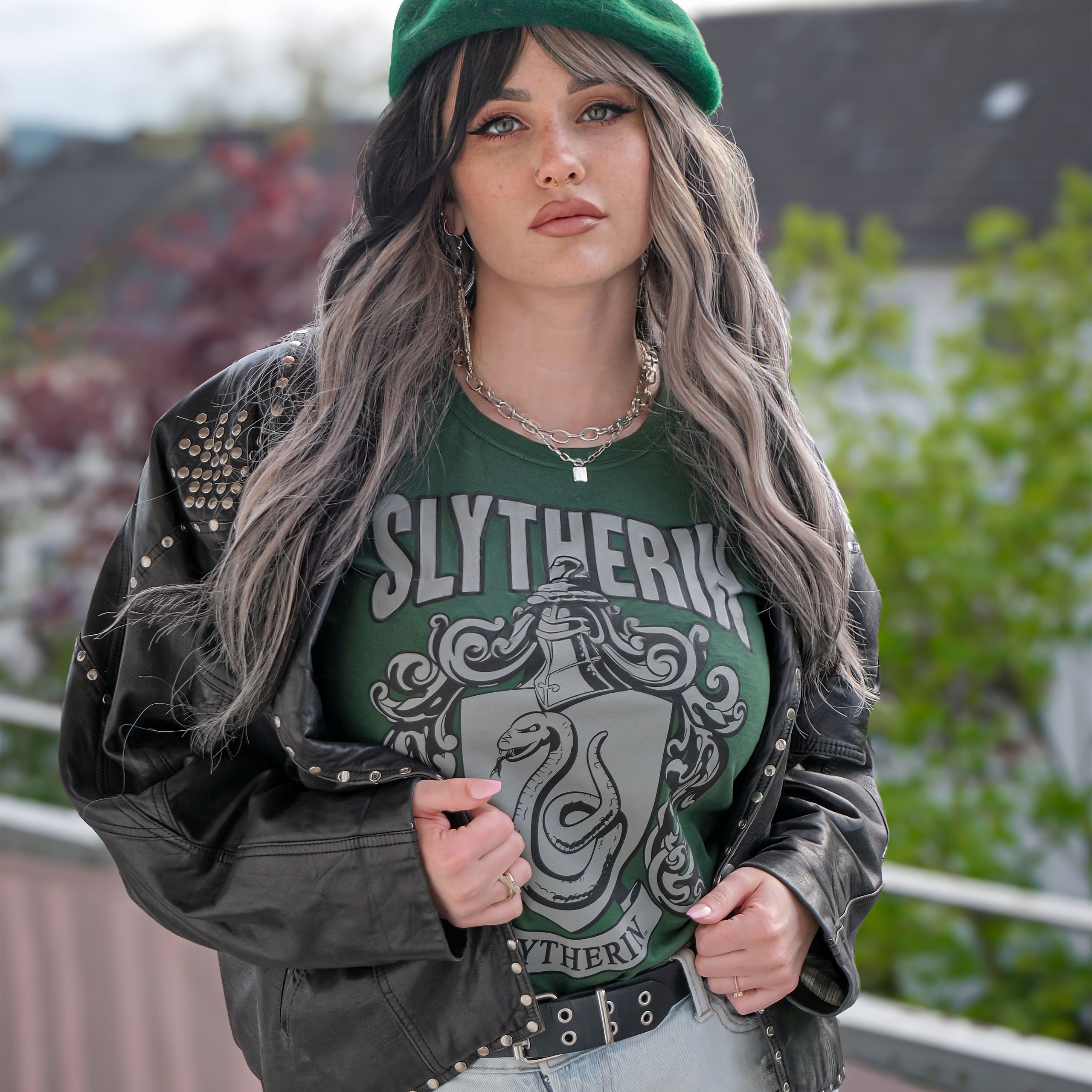 Productafbeelding Harry Potter - Slytherin Wapen Dames T-shirt Groen