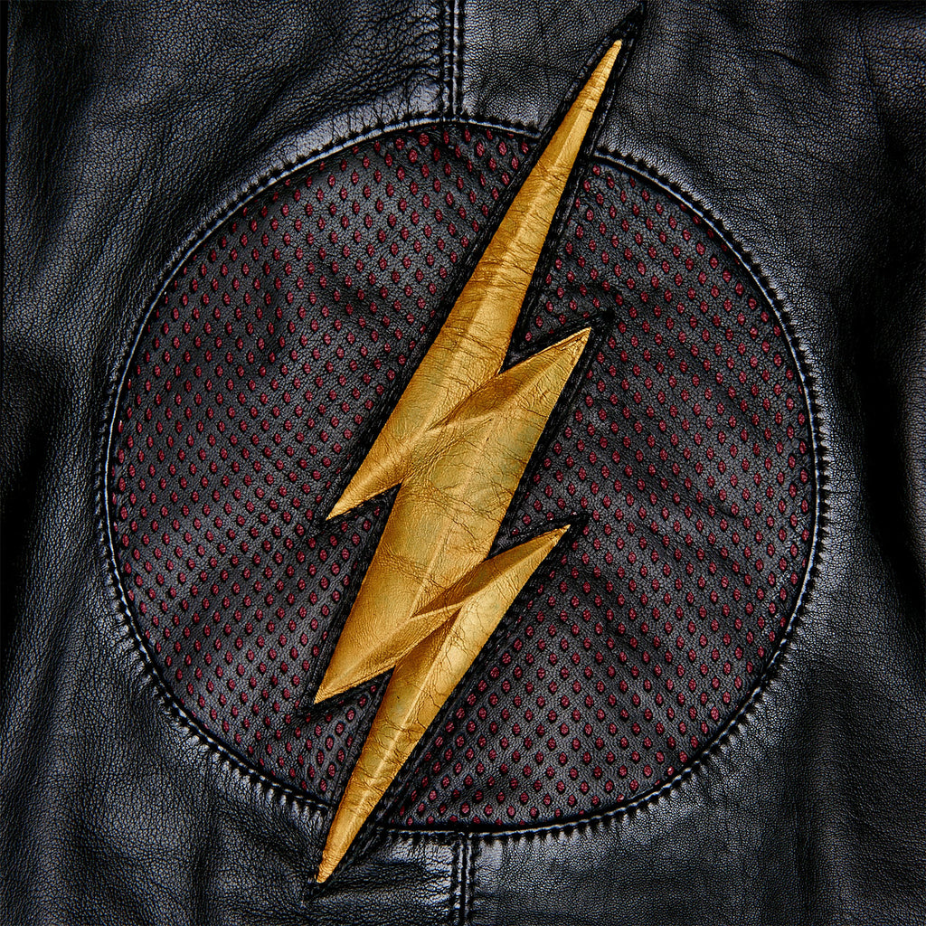 Productafbeelding Flash - Logo leren jas met capuchon