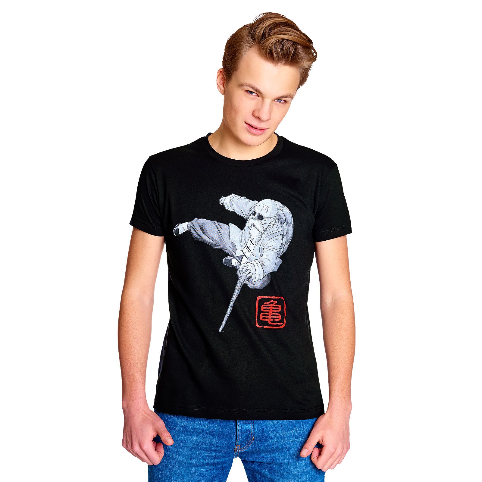 Productafbeelding Dragon Ball Z - Muten Roshi Kick T-Shirt Zwart