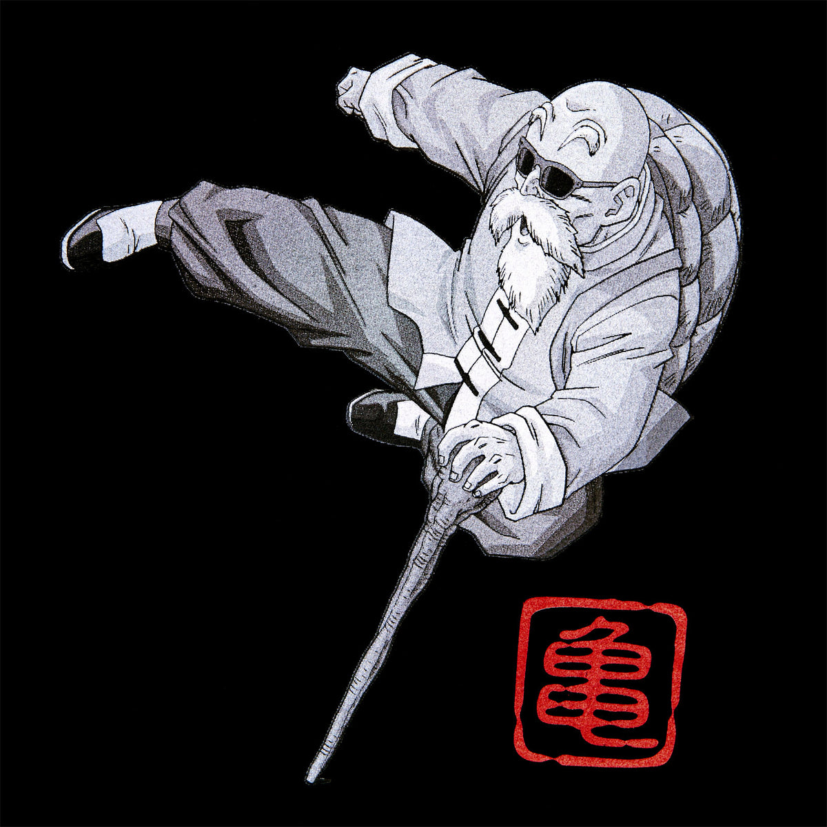 Productafbeelding Dragon Ball Z - Muten Roshi Kick T-Shirt Zwart