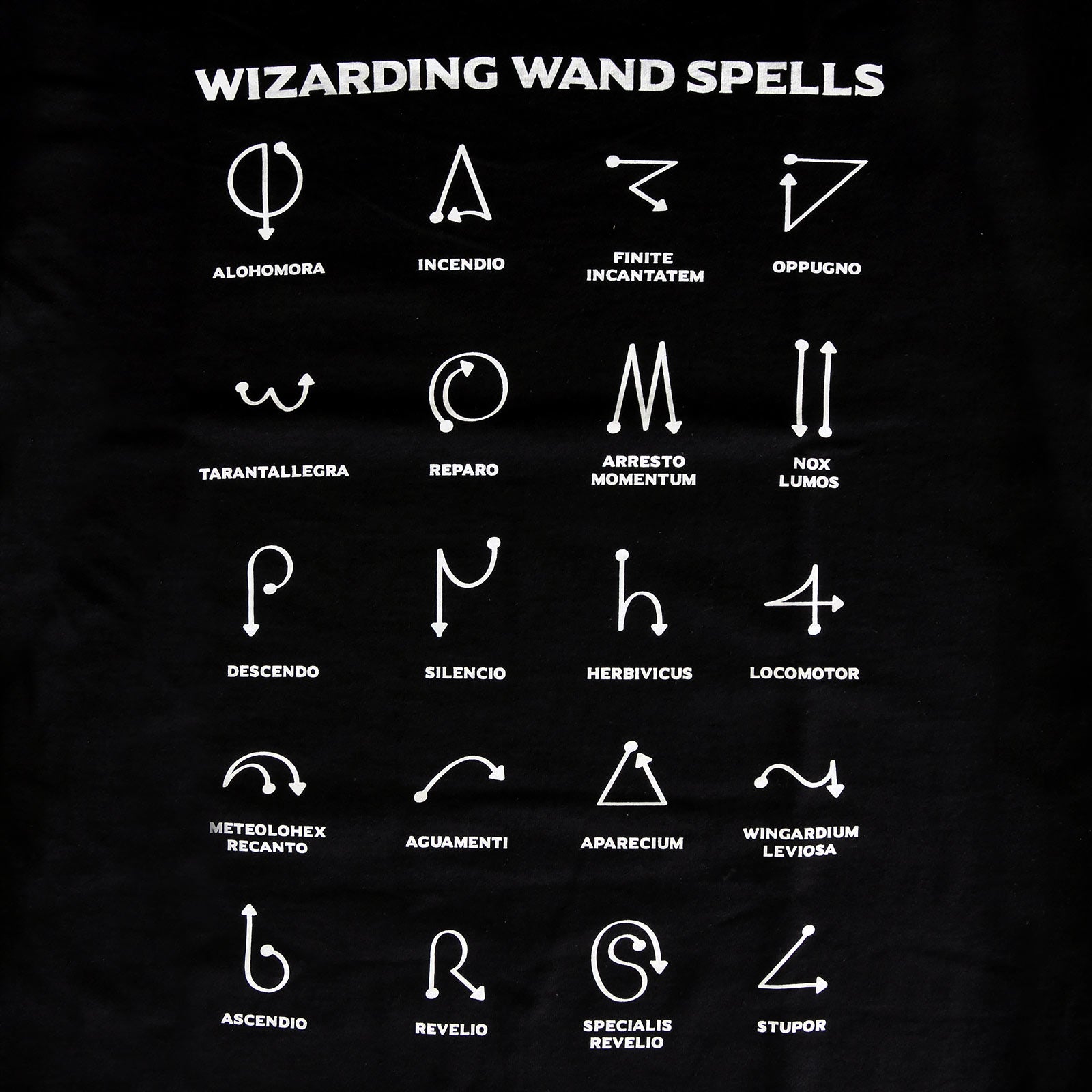 Productafbeelding Spells Chart T-Shirt voor Harry Potter Fans