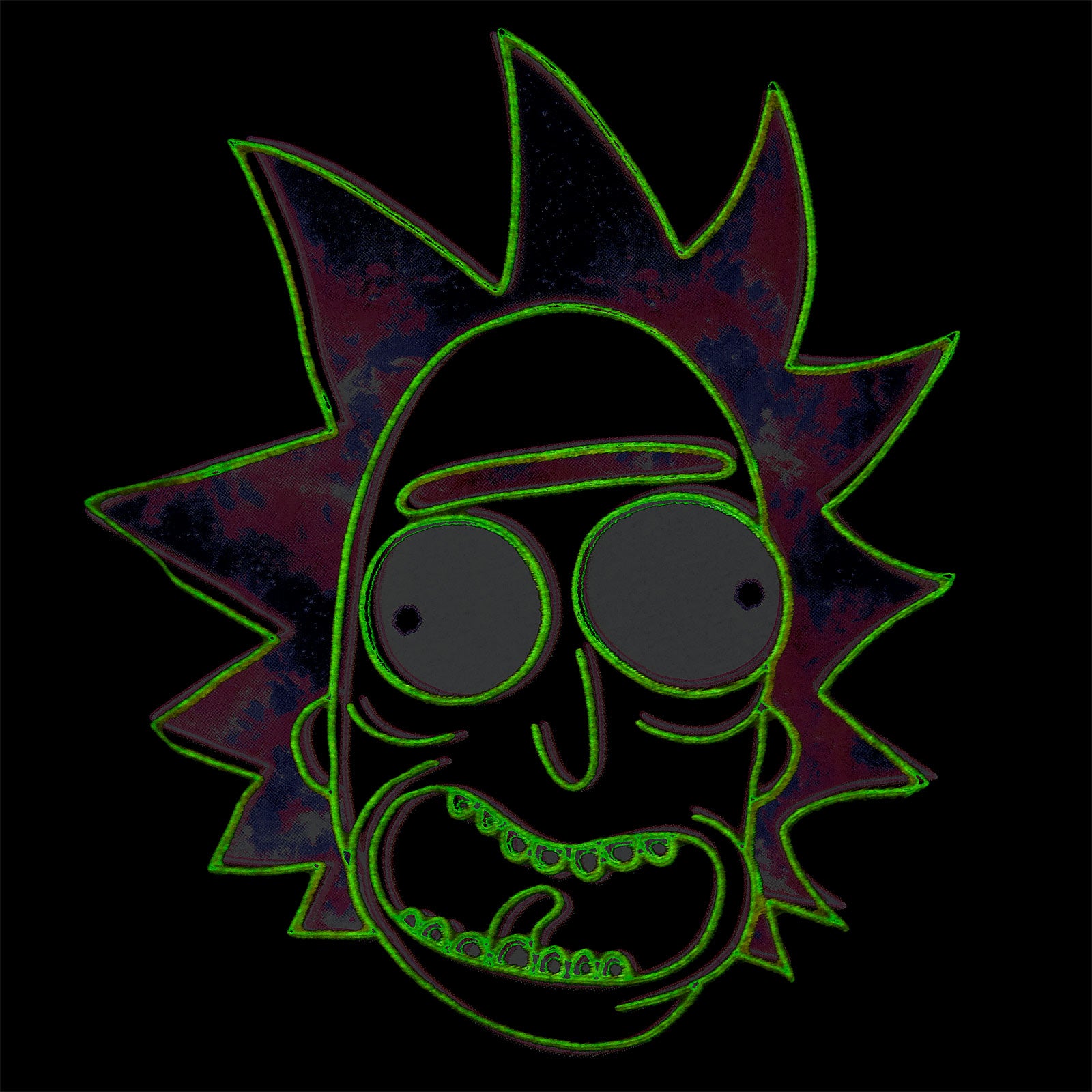 Productafbeelding Rick en Morty - Neon Rick Glow in the Dark T-Shirt Zwart