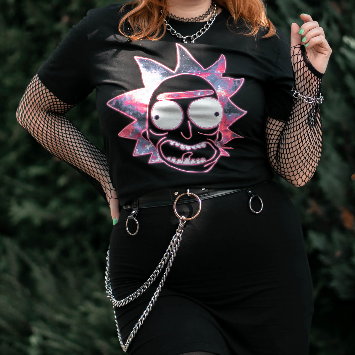 Productafbeelding Rick en Morty - Neon Rick Glow in the Dark T-Shirt Zwart
