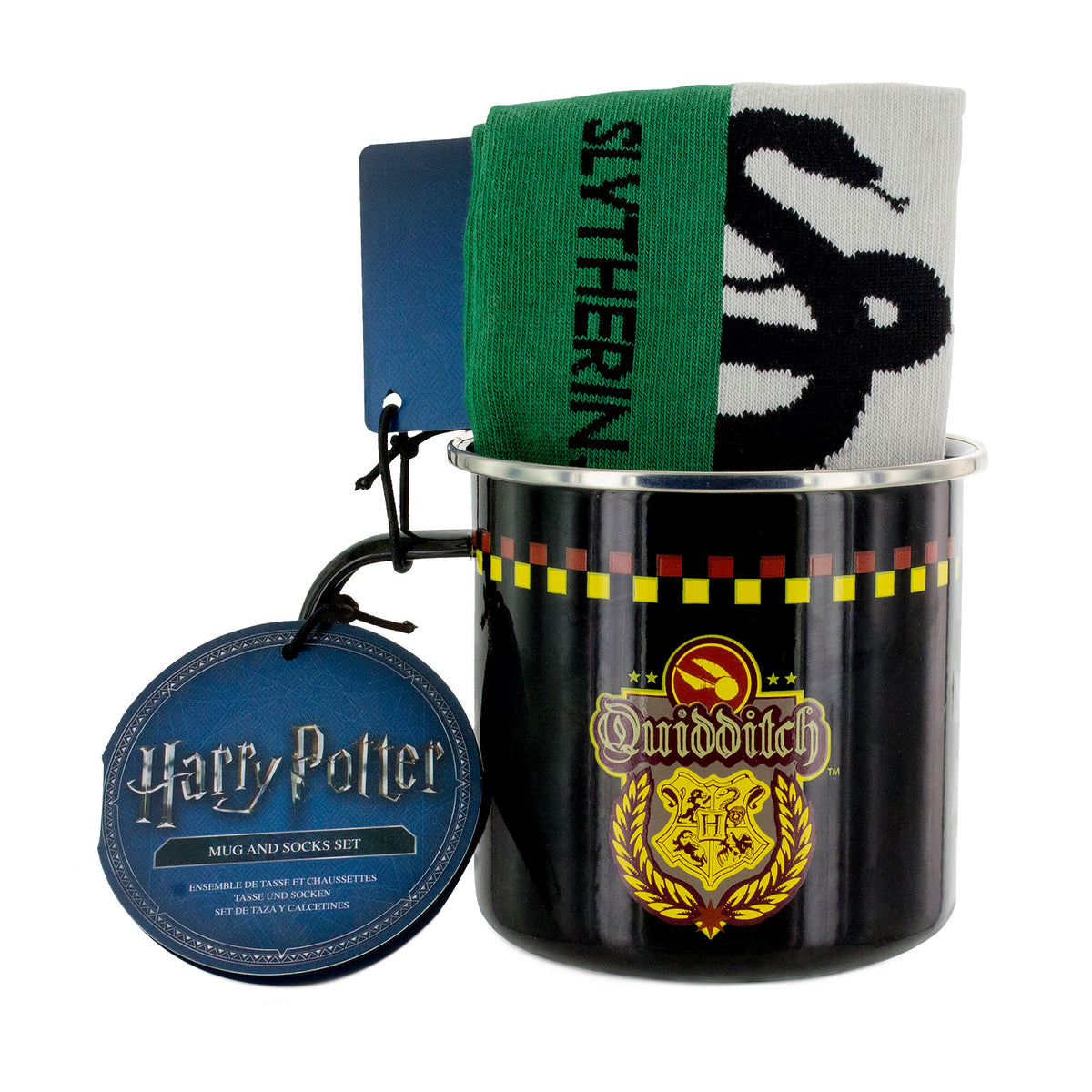 Productafbeelding Harry Potter - Slytherin Quidditch Sokken en Emaille Mok
