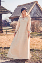 Productafbeelding Middeleeuwse Lange Mouwen Jurk Beige