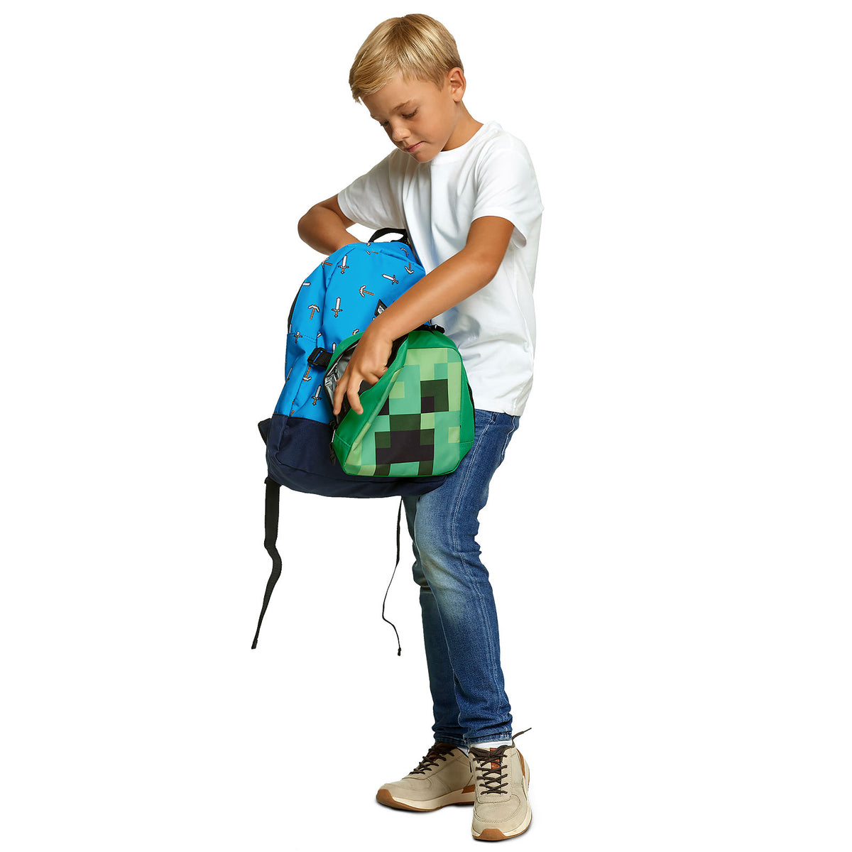 Productafbeelding Minecraft - Zwaard & Bijl Rugzak met Creeper Mini Tas