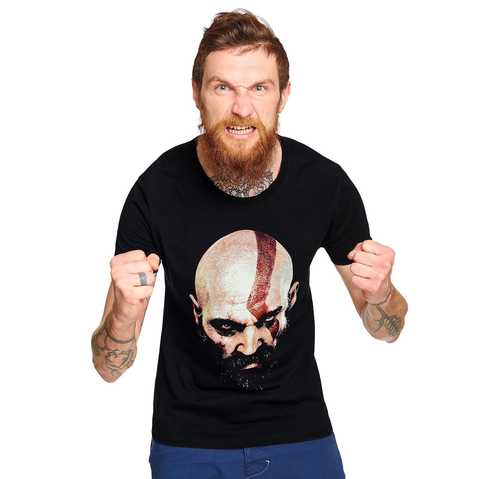 Productafbeelding God of War - Kratos gezicht T-shirt zwart