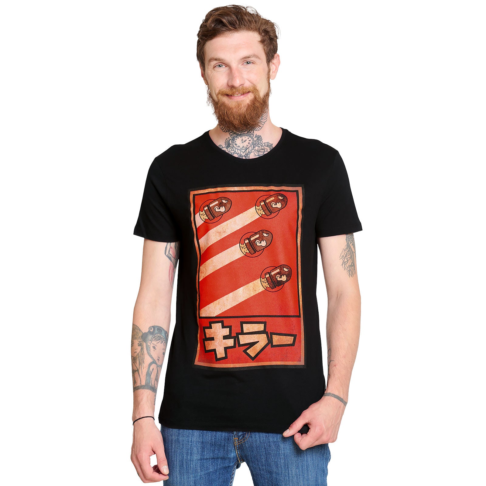 Productafbeelding Super Mario - Bullet Bill Propaganda Poster T-Shirt Zwart