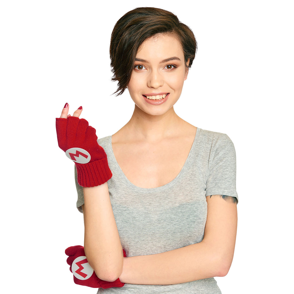 Product image Super Mario - Fingerless Logo Gloves Red