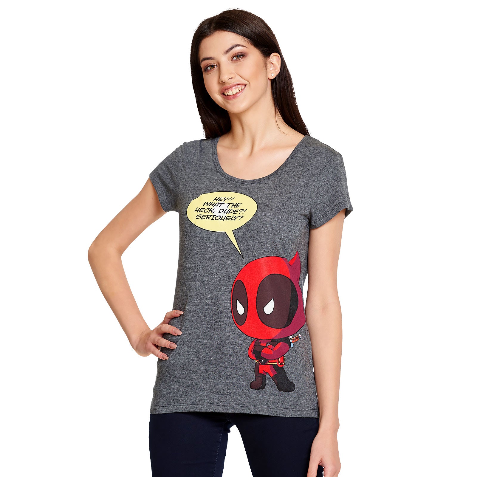 Productafbeelding Deadpool - Chibi Dames T-Shirt Grijs