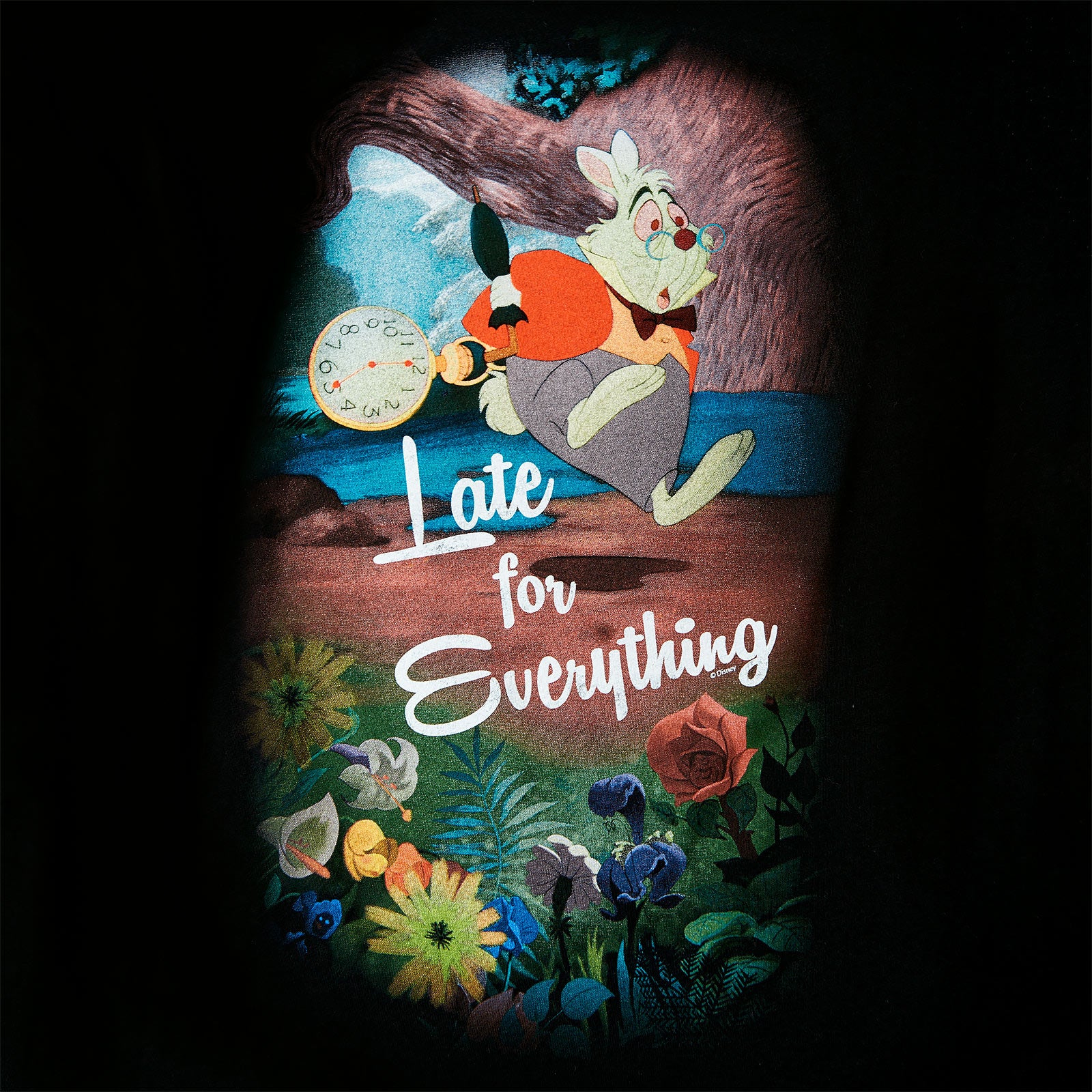 Productafbeelding Alice in Wonderland - Late T-Shirt Dames Loose Fit Zwart