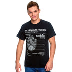 Productafbeelding Star Wars - Millennium Falcon Schets T-Shirt Zwart