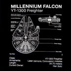 Productafbeelding Star Wars - Millennium Falcon Schets T-Shirt Zwart