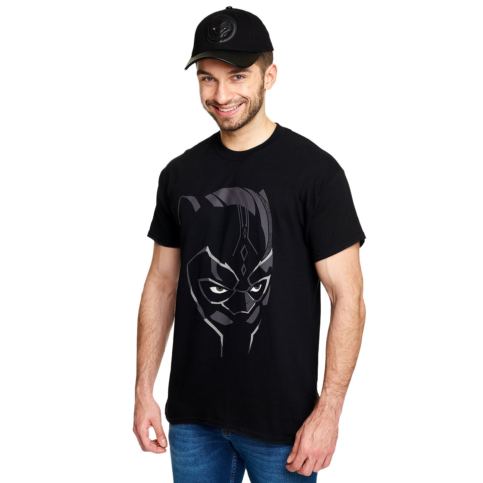 Productafbeelding Black Panther - Masker T-shirt Zwart