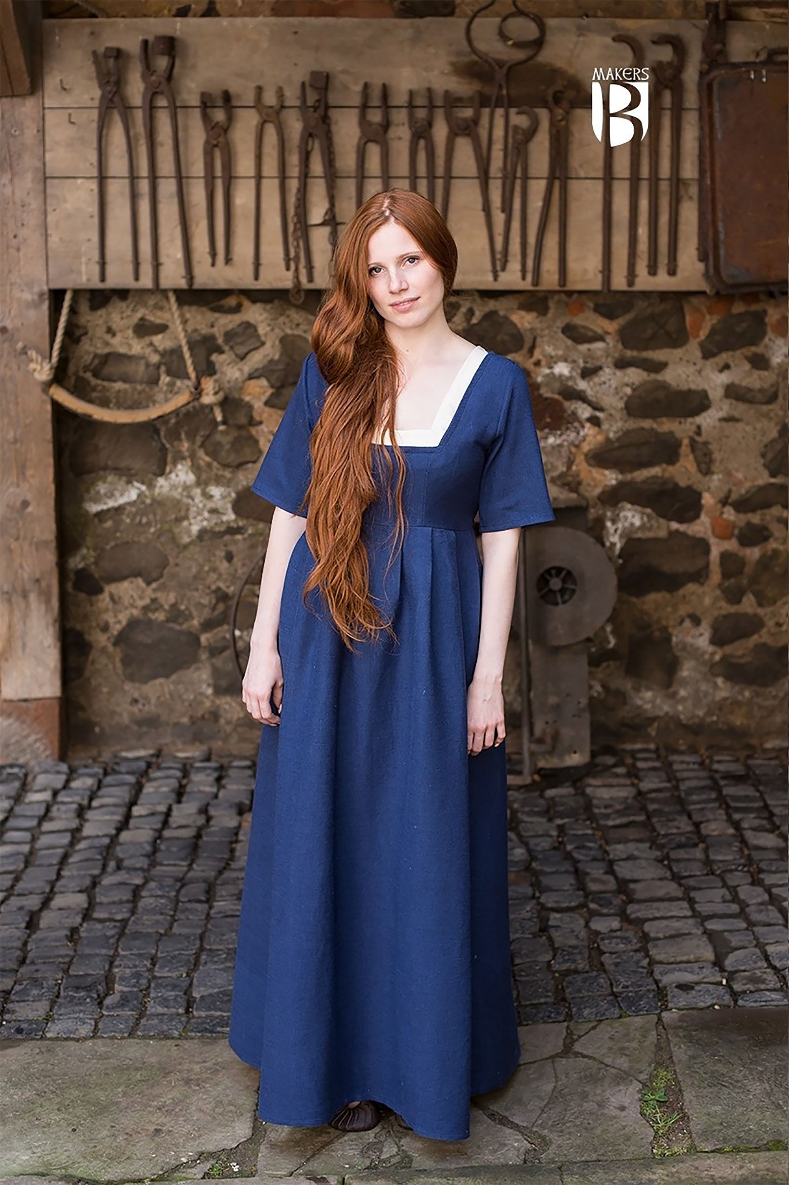 Productafbeelding Middeleeuwse jurk Frideswinde blauw