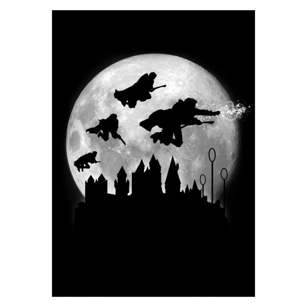 Productafbeelding Magic Flight at Night Metalen Poster voor Harry Potter Fans