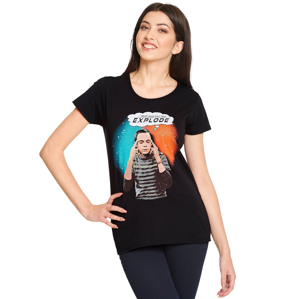 Productafbeelding Big Bang Theory - Sheldon Explode Dames T-Shirt Zwart