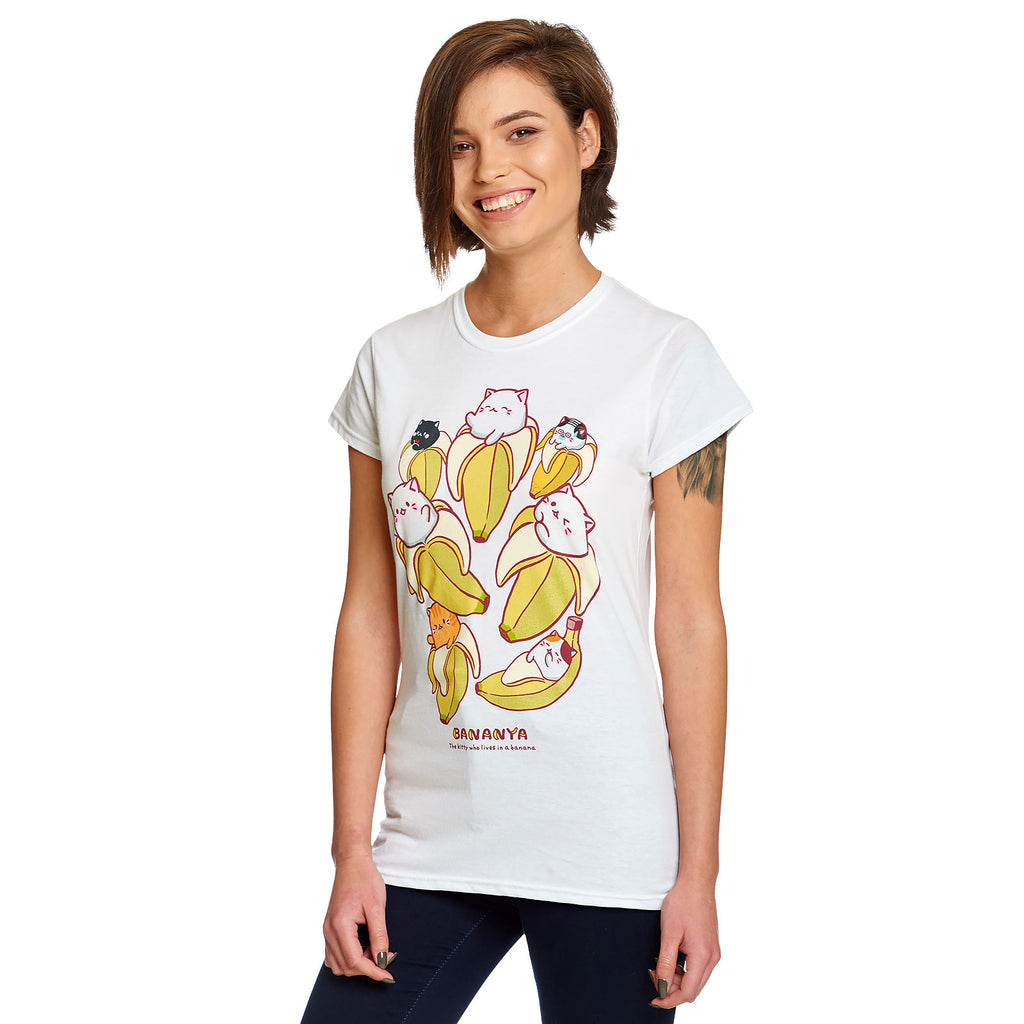 Productafbeelding Bananya - Characters Dames T-shirt wit