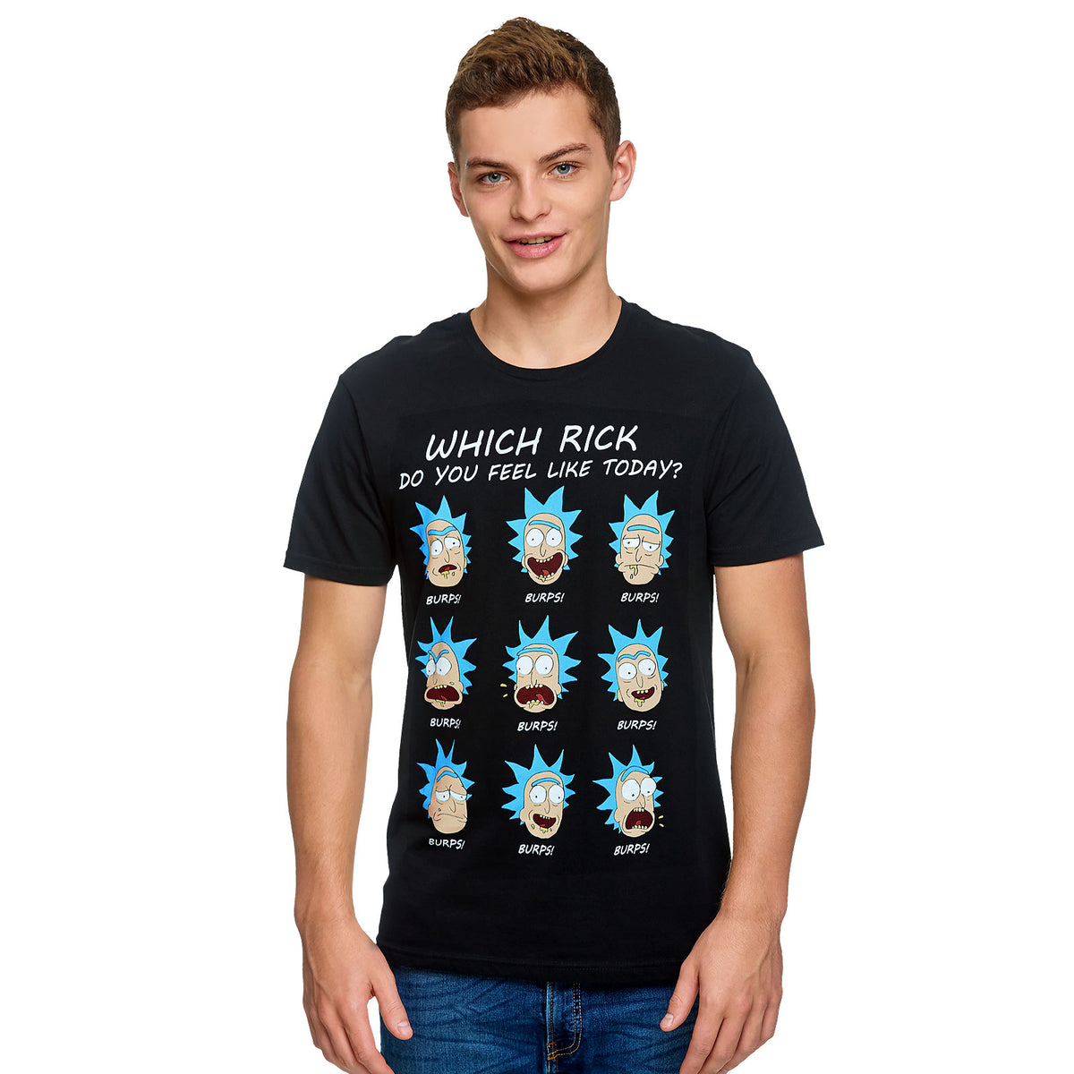 Productafbeelding Rick en Morty - Emoties van Rick T-Shirt zwart