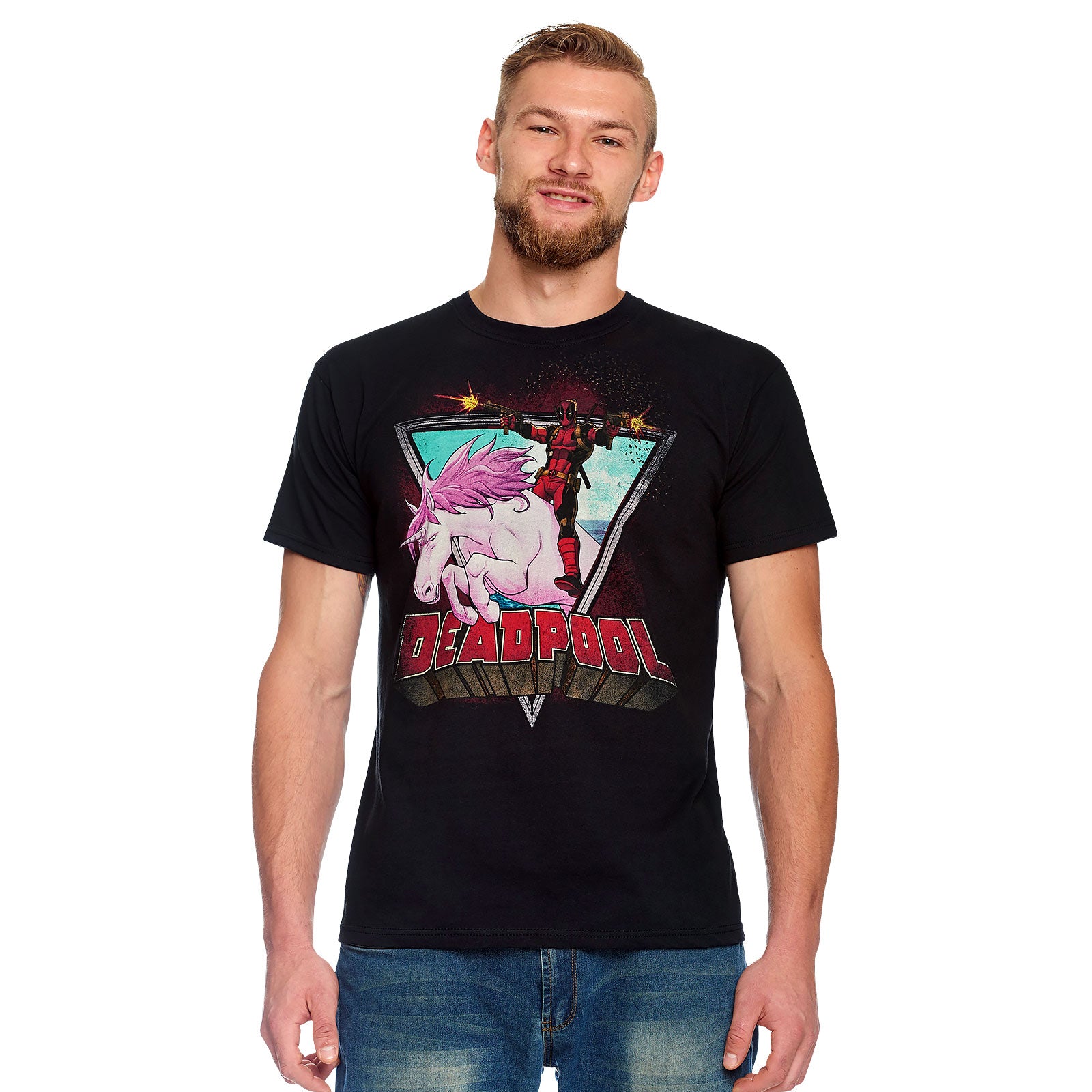 Productafbeelding Deadpool - Unicorn Ride T-shirt zwart