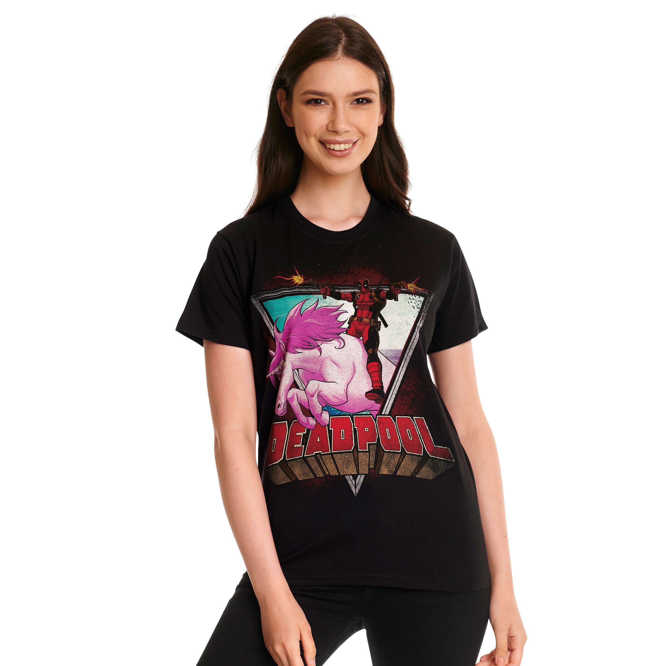 Productafbeelding Deadpool - Unicorn Ride T-shirt zwart