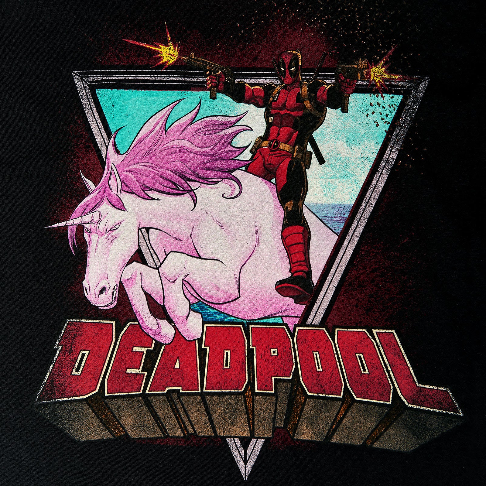 Productafbeelding Deadpool - Unicorn Ride T-shirt zwart