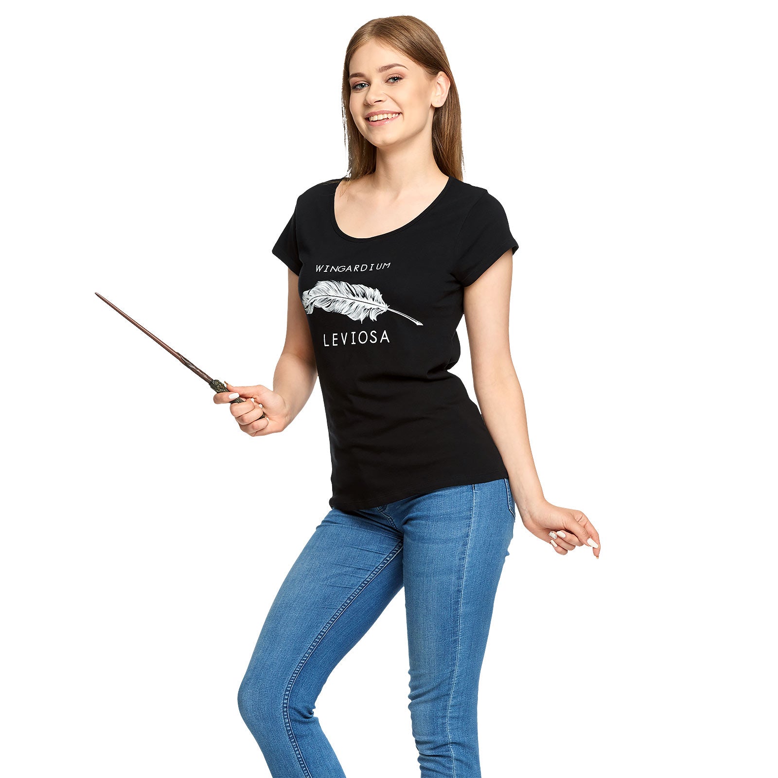 Productafbeelding Harry Potter - Wingardium Leviosa Dames T-shirt Zwart