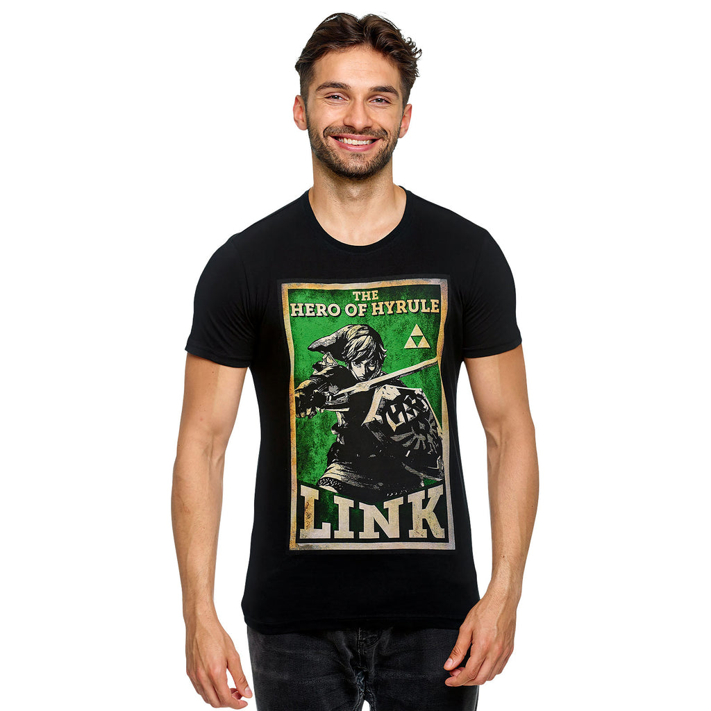 Productafbeelding Zelda - Link Held van Hyrule Propaganda Poster T-Shirt Zwart