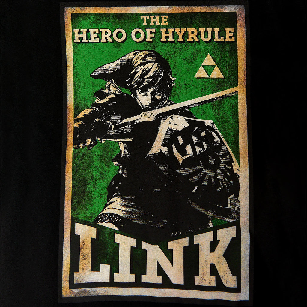 Productafbeelding Zelda - Link Held van Hyrule Propaganda Poster T-Shirt Zwart