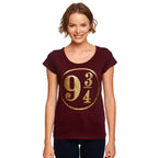 Productafbeelding Harry Potter - Perron 9 3/4 Dames T-shirt Rood
