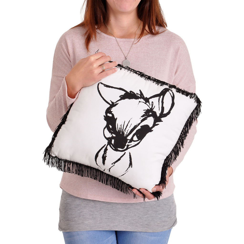 Productafbeelding Bambi - Portret Kussen met Franjes