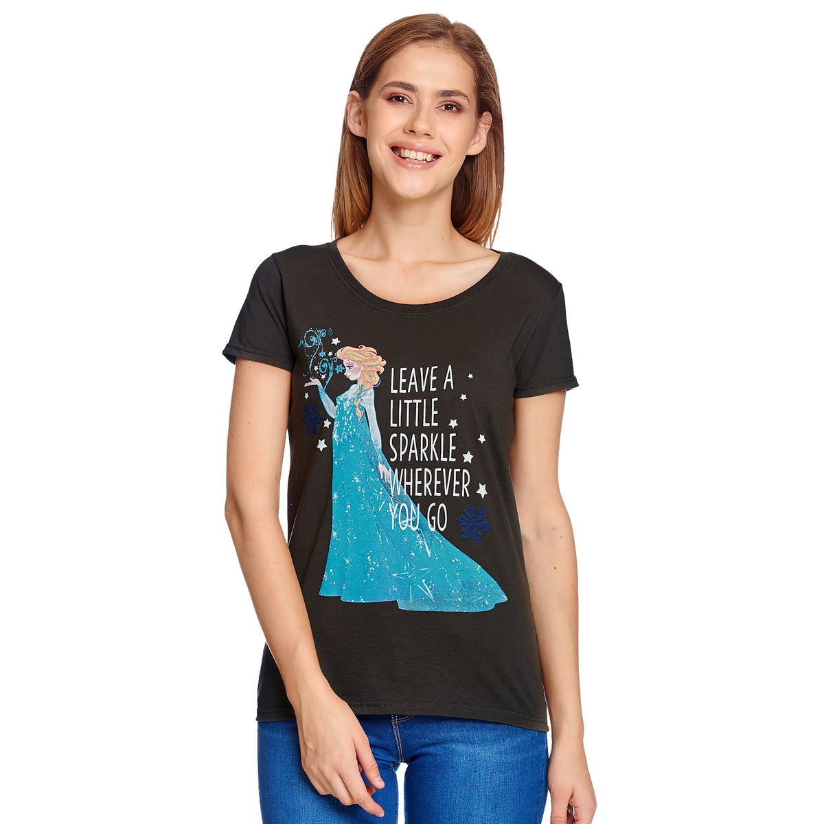 Productafbeelding Frozen - Elsa Little Sparkle Dames T-Shirt Grijs