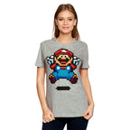 Productafbeelding Super Mario - Jump Pixel Dames T-shirt grijs