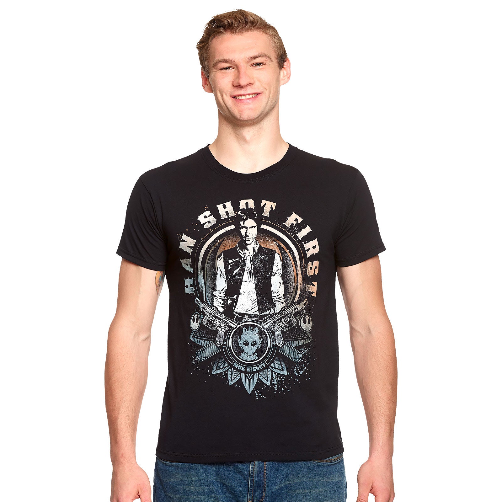 Productafbeelding Star Wars - Han Solo Shot First T-Shirt Zwart