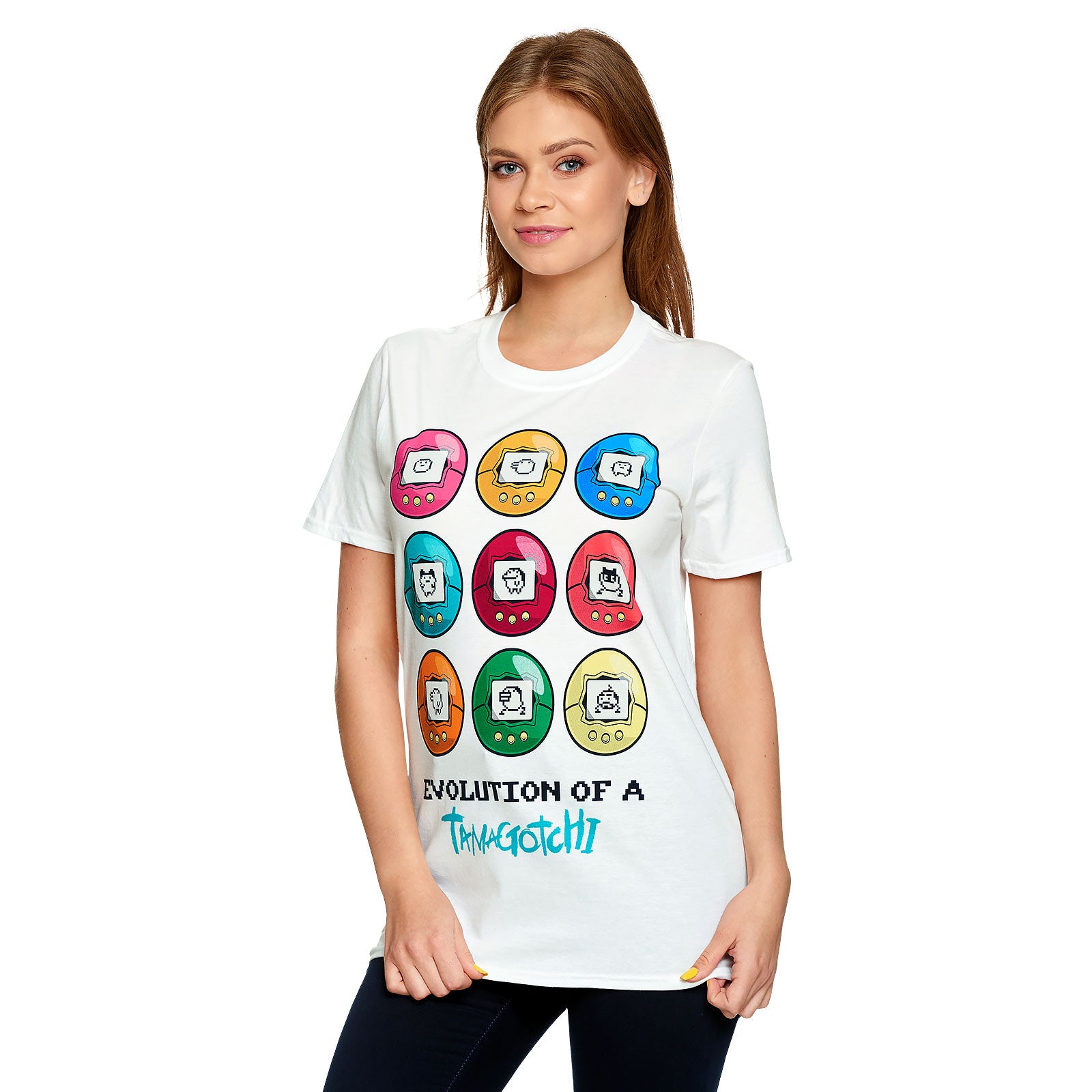 Productafbeelding Tamagotchi - Evolutie van een Tamagotchi T-shirt wit