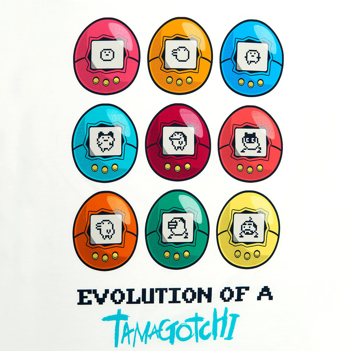 Productafbeelding Tamagotchi - Evolutie van een Tamagotchi T-shirt wit