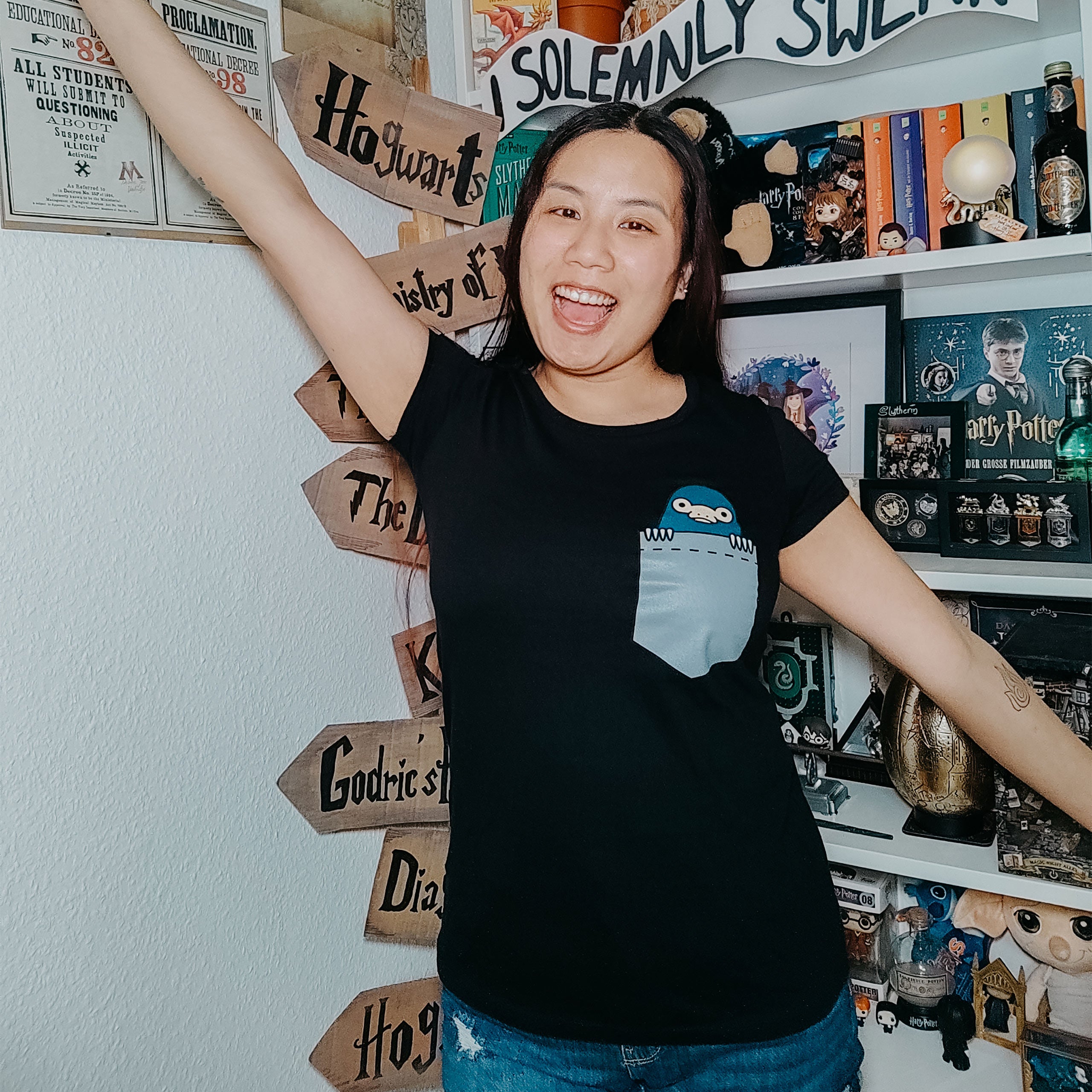 Productafbeelding Zak Niffler - Fantastische Beesten Dames T-shirt Zwart