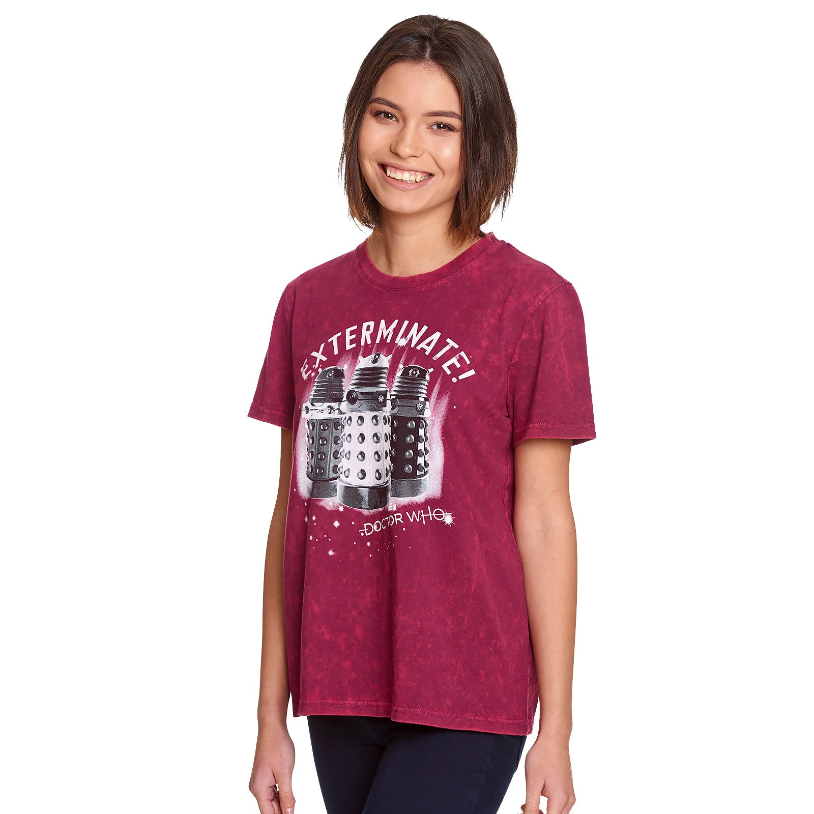 Productafbeelding Doctor Who - Daleks Exterminate Dames T-shirt Rood